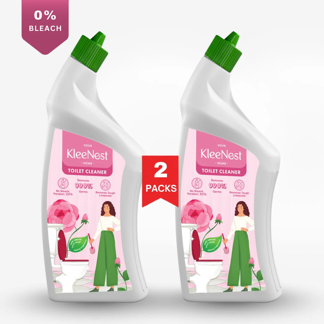 Kleenest Advanced Toilet Cleaner Liquid, Rose – 1 litre (Pack of 2)