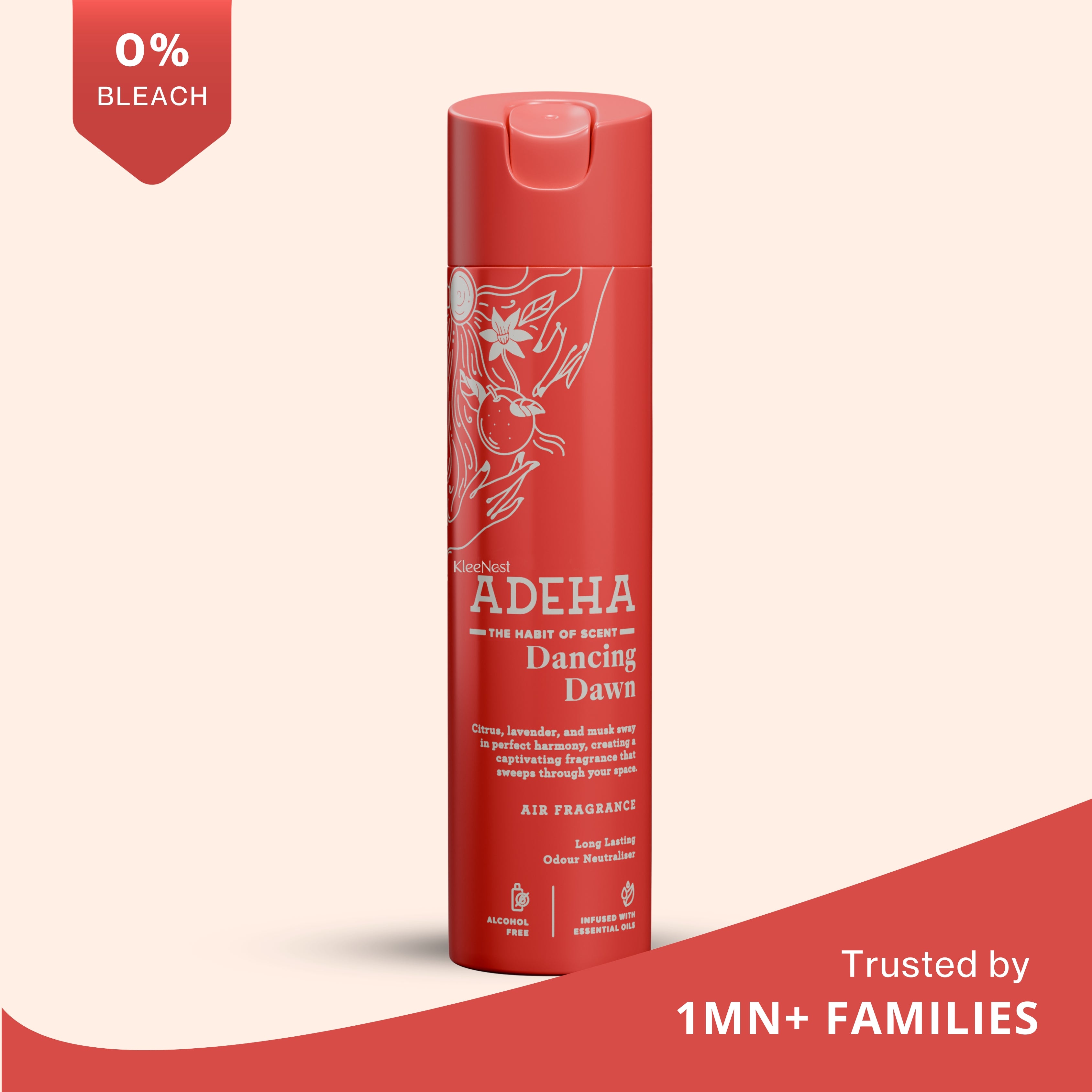 Adeha Room Air Freshener Spray - Dancing Dawn | Alcohol Free Room Freshener for Home & Office (218 ml) | Long-Lasting Fragrance