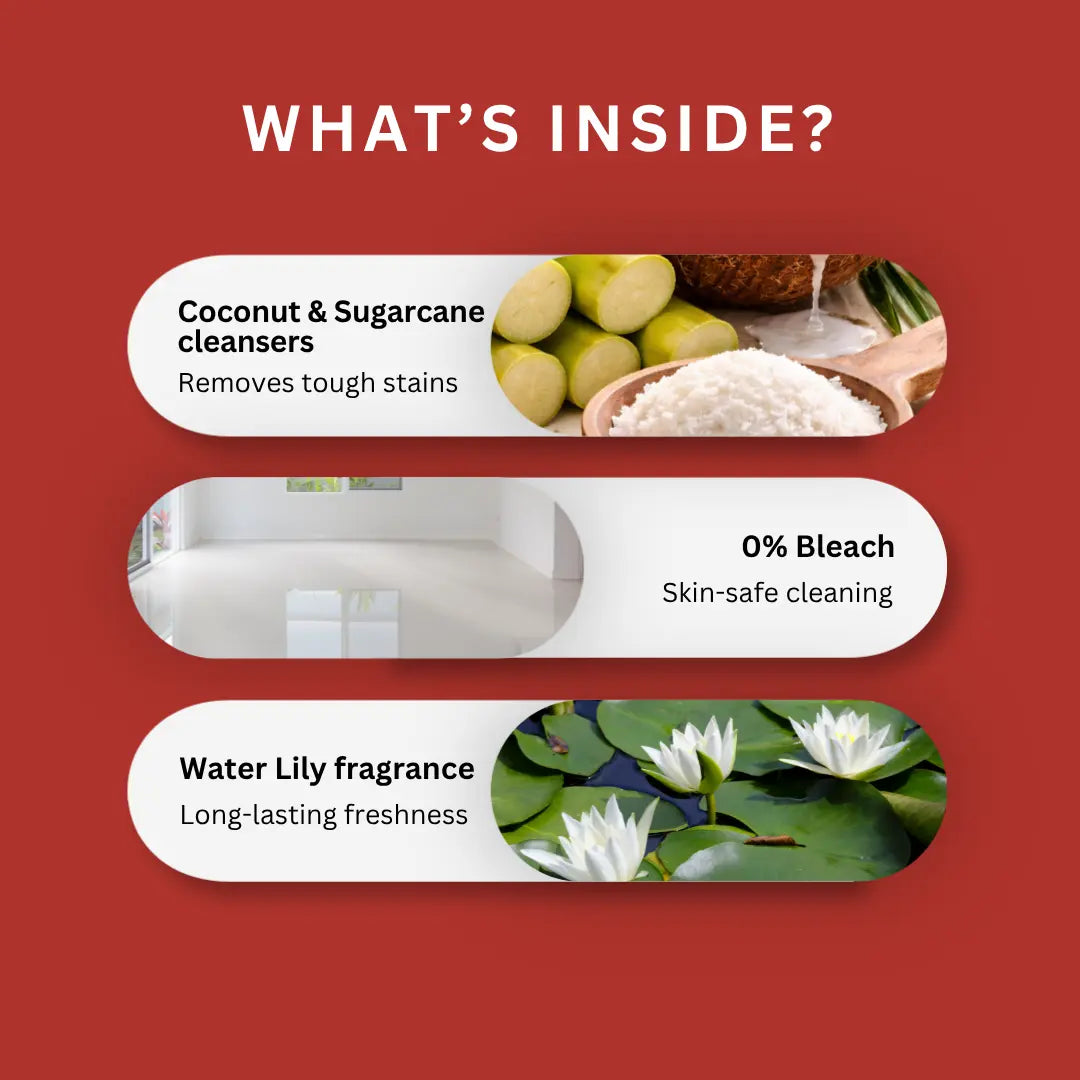 Kleenest Natural Eco-friendly Floor Cleaner Liquid 1 Litre ( Pack of 2)- Floral Wave