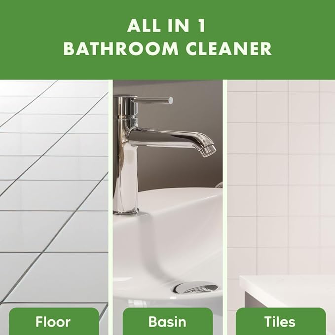 Kleenest Bathroom Cleaner and Toilet Cleaner Combo, Zero Bleach, Plant-Based, Rose Fragrance