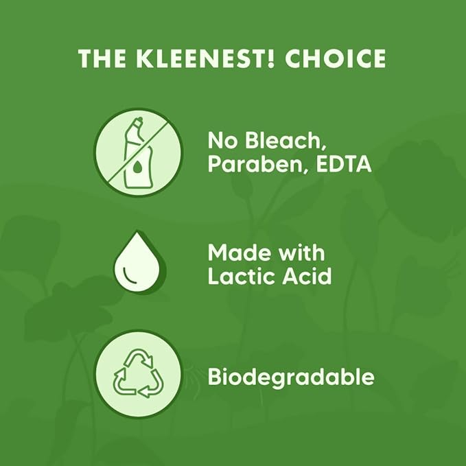 Kleenest Bathroom & Toilet Combo (Bathroom Cleaner 1 Ltr + Toilet Cleaner 1 Ltr), 0% Bleach, Plant-Based, Rose Fragrance