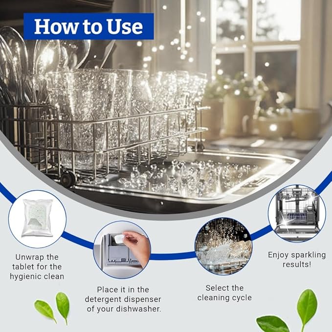 Dishwasher Tablets - Remove Tough Stains, Grease & Grime - 30 Count