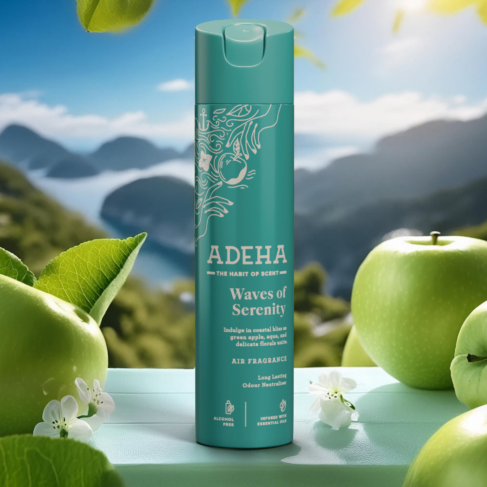 Adeha Air Freshener Pocket 3+1 Pack + Waves of Serenity 218 ml Spray