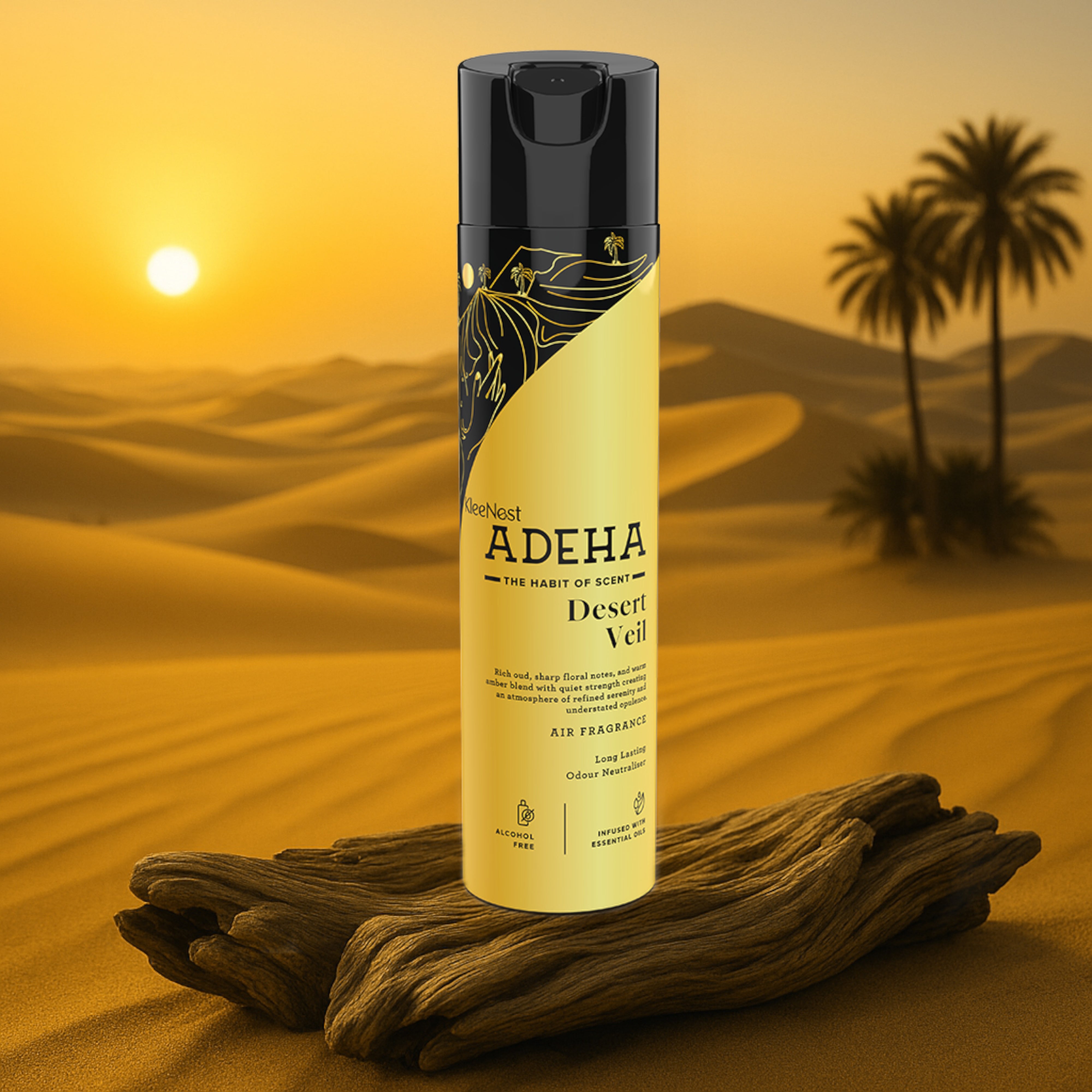 Adeha Room Air Freshener Spray - Desert Veil | Alcohol Free Room Freshener for Home & Office (218 ml)
