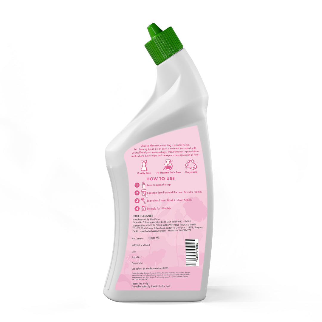Kleenest Advanced Toilet Cleaner Liquid, Rose – 1 litre (Pack of 2)
