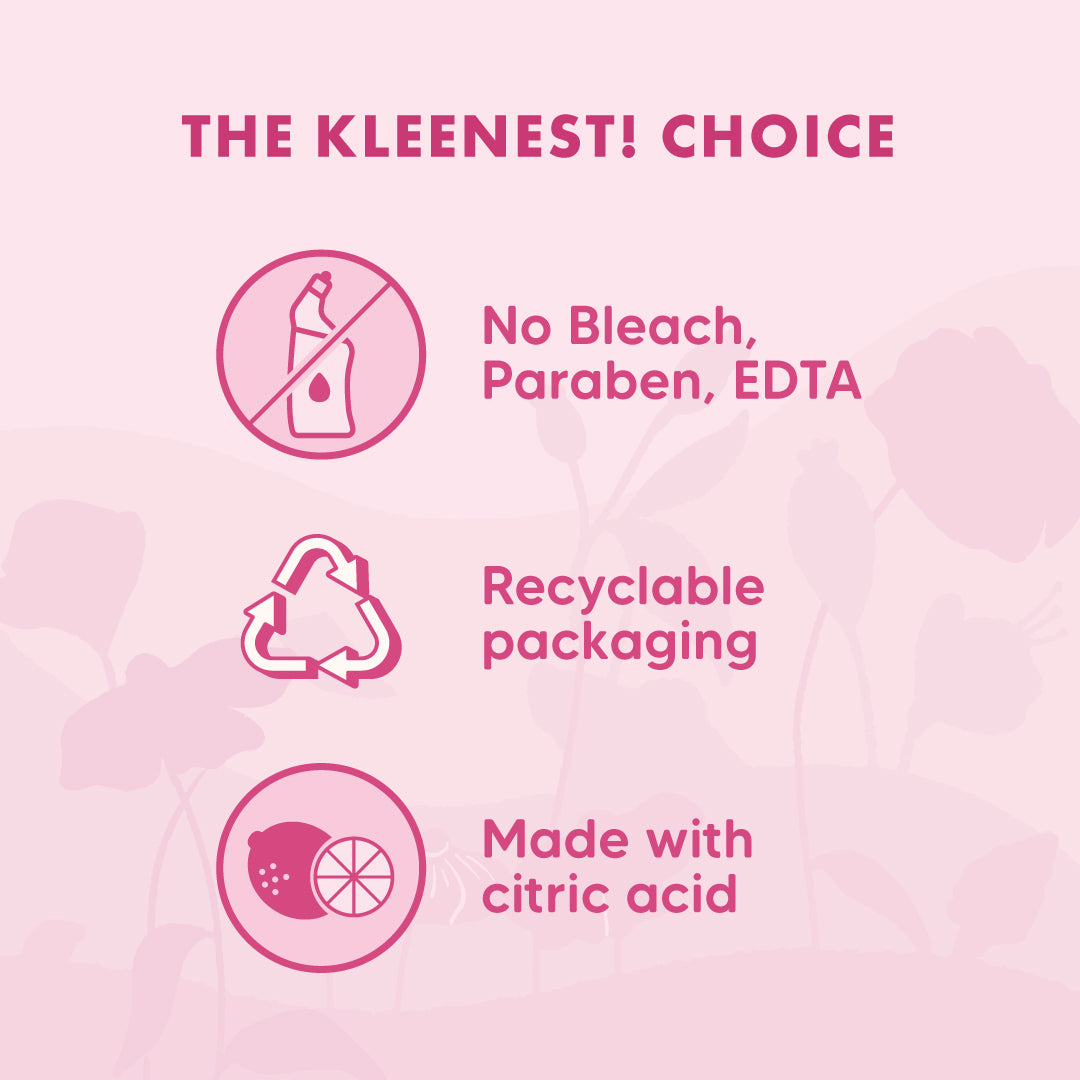 Kleenest Advanced Toilet Cleaner Liquid, Rose – 1 litre (Pack of 2)