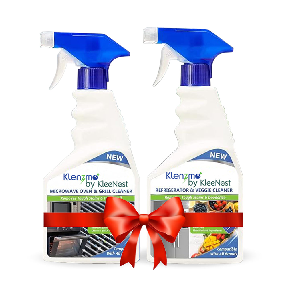 Klenzmo Kitchen Cleaning Combo (Microwave, Oven & Grill Cleaner 450ml + Refrigerator & Veggie Wash 500ml)