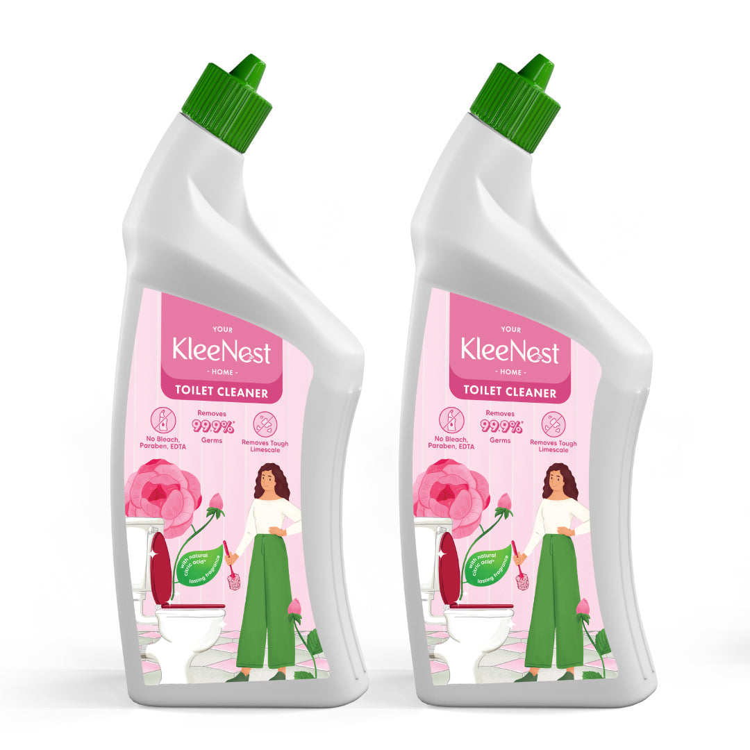 Kleenest Advanced Toilet Cleaner Liquid, Rose – 1 litre (Pack of 2)