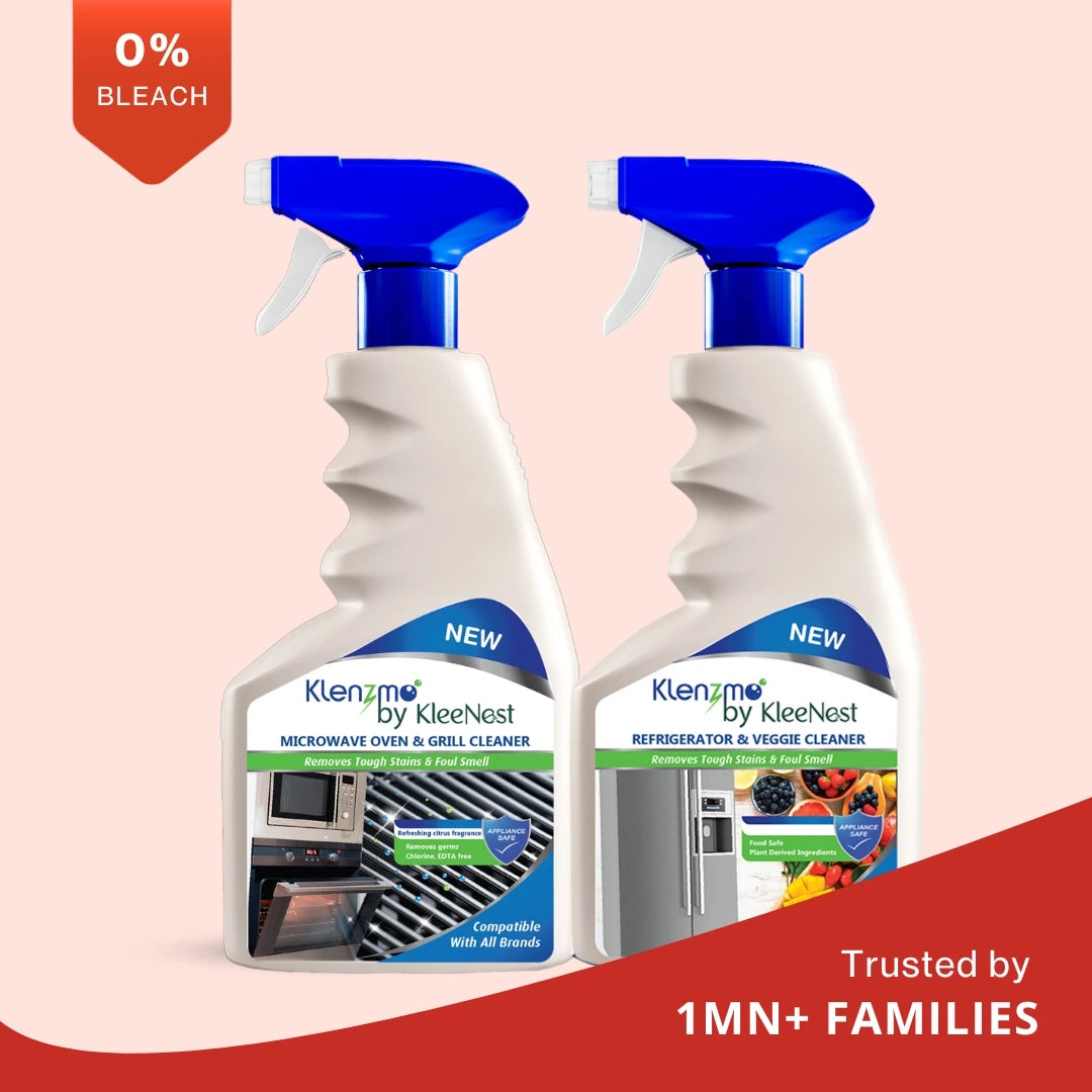 Klenzmo Kitchen Cleaning Combo (Microwave, Oven & Grill Cleaner 450ml + Refrigerator & Veggie Wash 500ml)