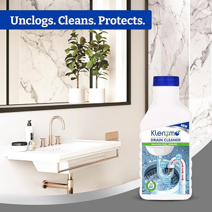 Drain Cleaner Liquid 400ml - 10 Doses | Clears Blocked Drains, Pipes, Sinks & Septic Tanks | Melts Grease & Dissolves Hair Quickly