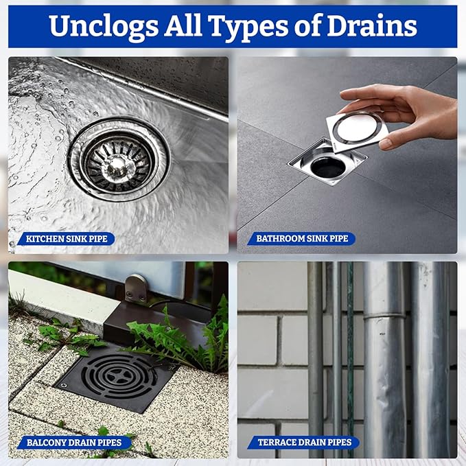 Drain Cleaner Liquid 400ml - 10 Doses | Clears Blocked Drains, Pipes, Sinks & Septic Tanks | Melts Grease & Dissolves Hair Quickly