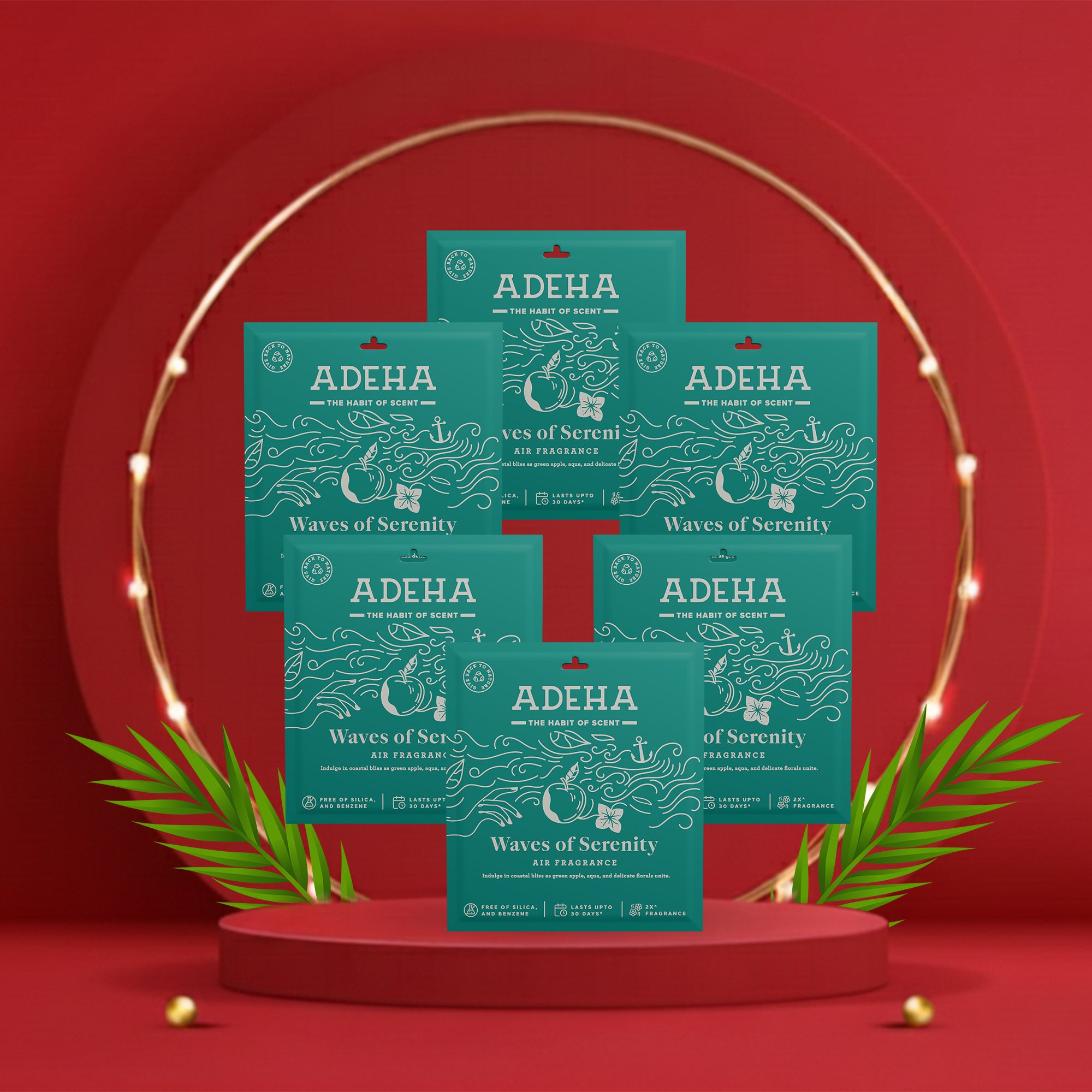 Adeha Fragrance Pouch - Air freshener for Bathroom, Car, Wardrobe - Waves of Serenity