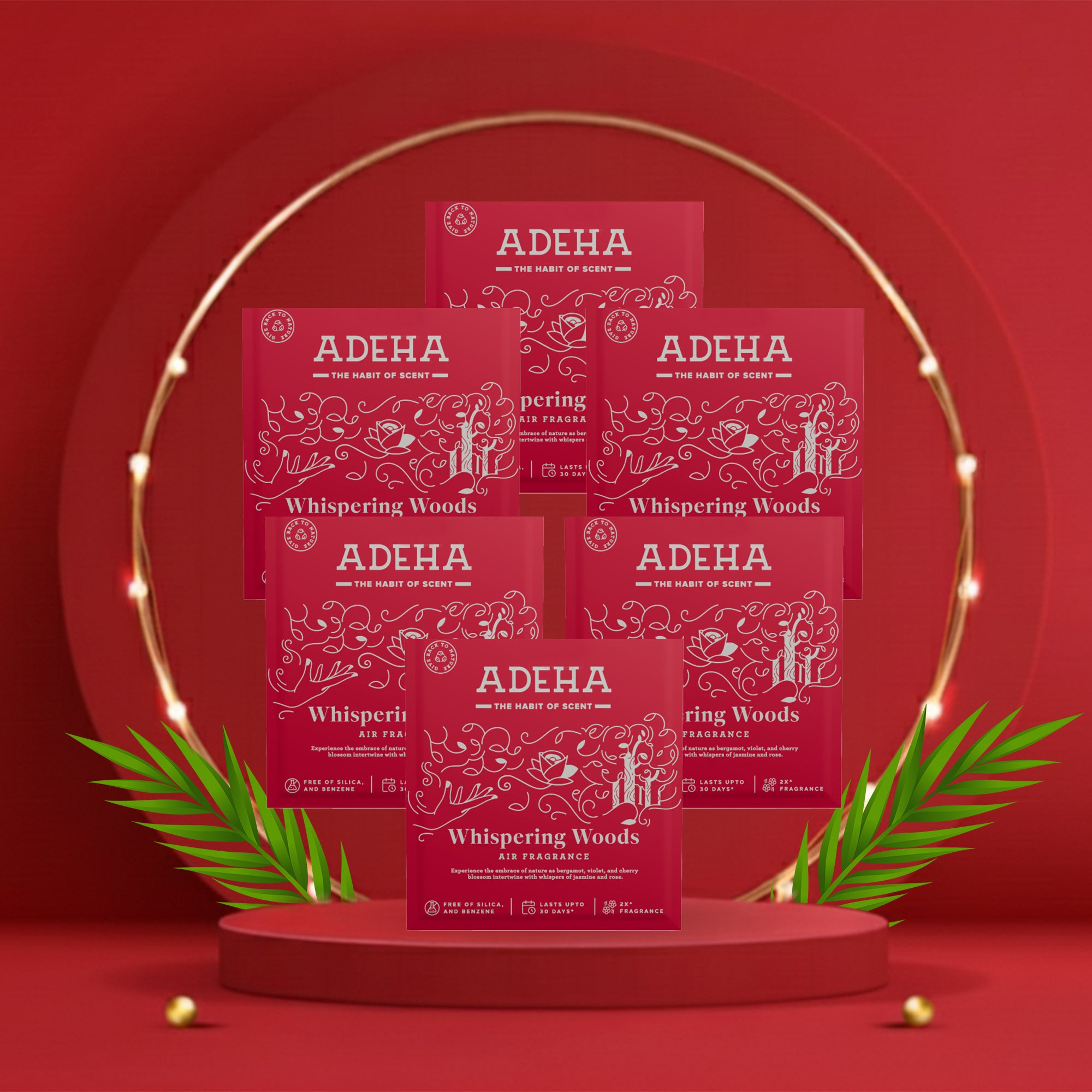 Adeha Fragrance Pouch - Air freshener for Bathroom, Car, Wardrobe - Whispering Woods