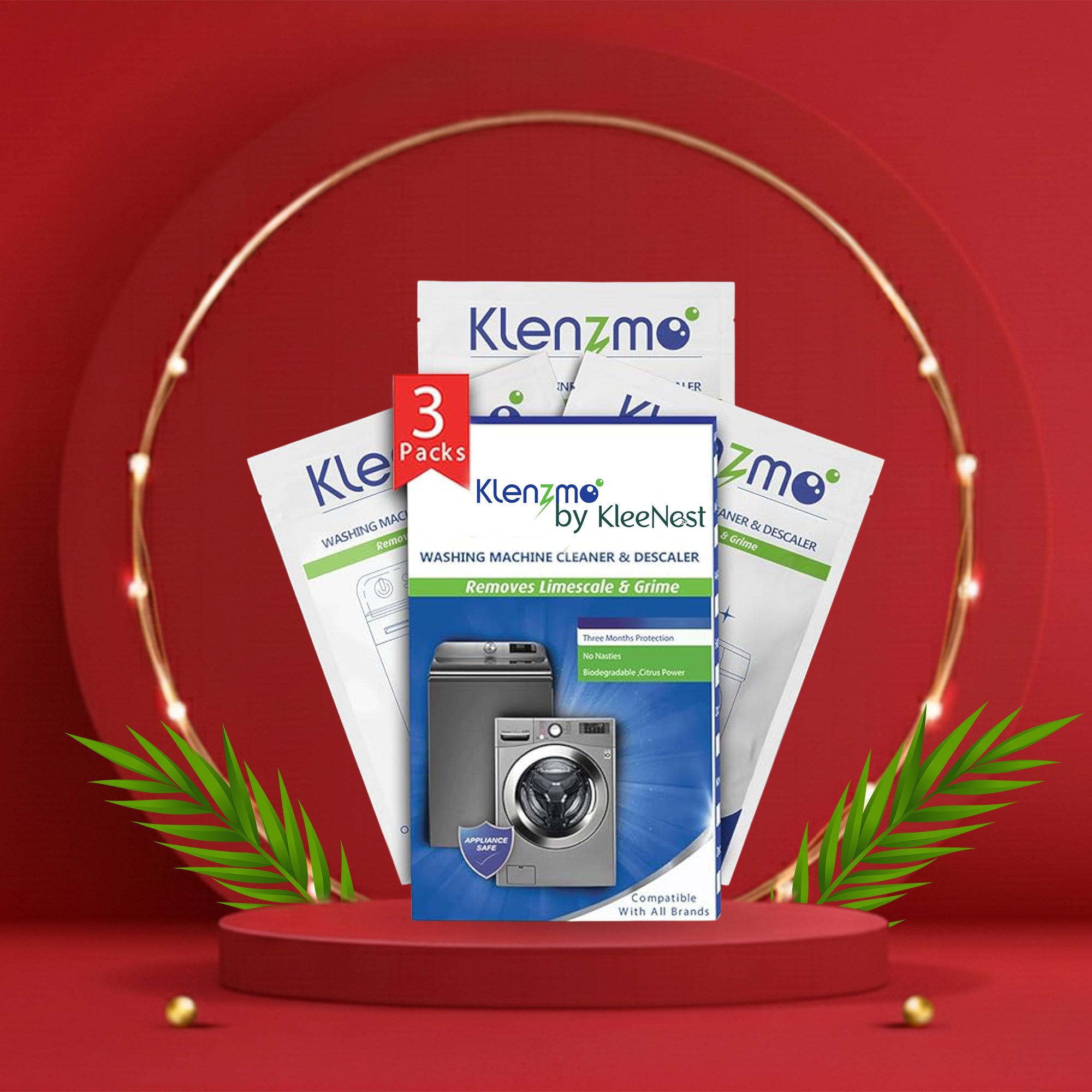 Washing Machine Cleaner & Descaler for Top Load and Front Load | Washing Machine Drum Cleaner - 3 Pouches