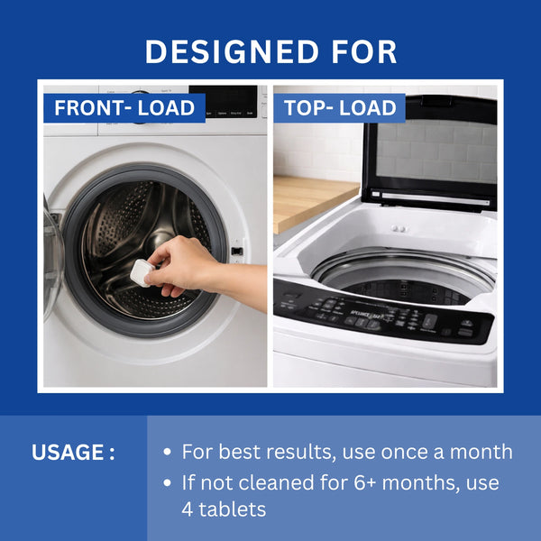 Washing Machine Cleaner Descale Tablets - Pack of 8