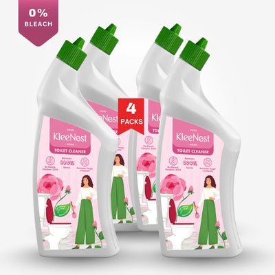 Kleenest Advanced Toilet Cleaner Liquid, Rose – 1 litre (Pack of 4)
