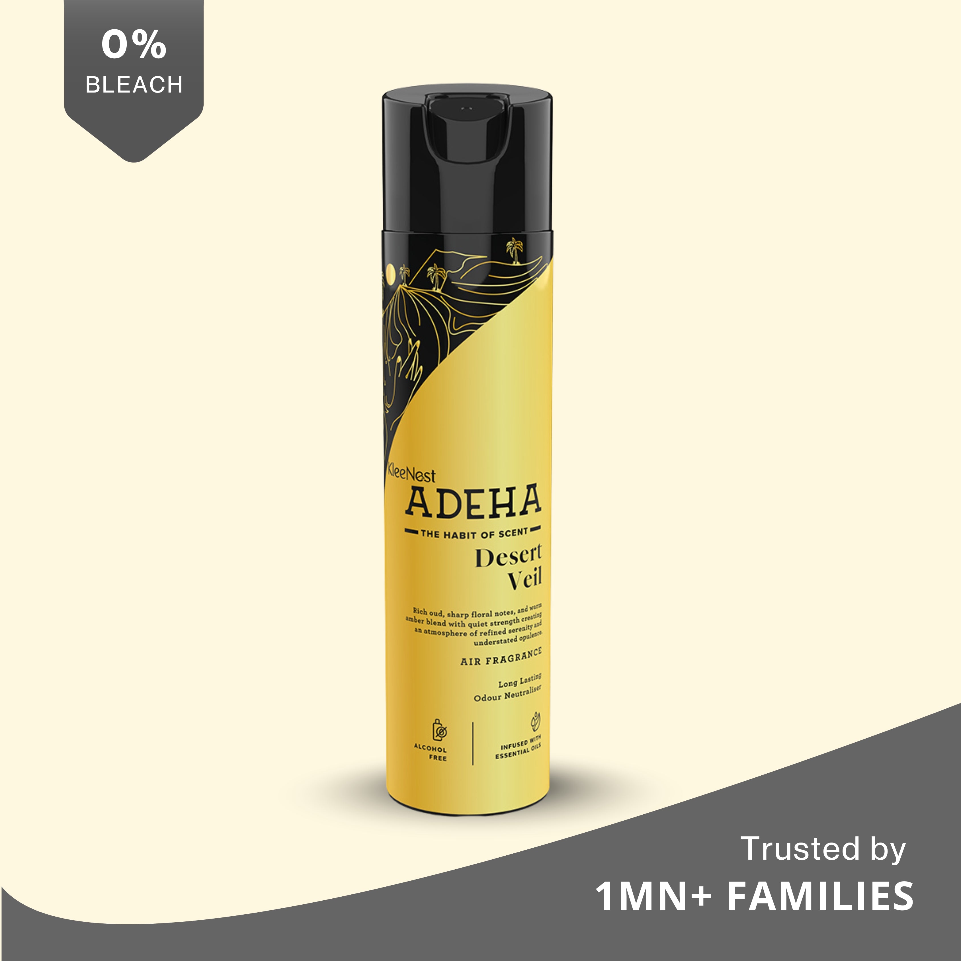 Adeha Room Air Freshener Spray - Desert Veil | Alcohol Free Room Freshener for Home & Office (218 ml)