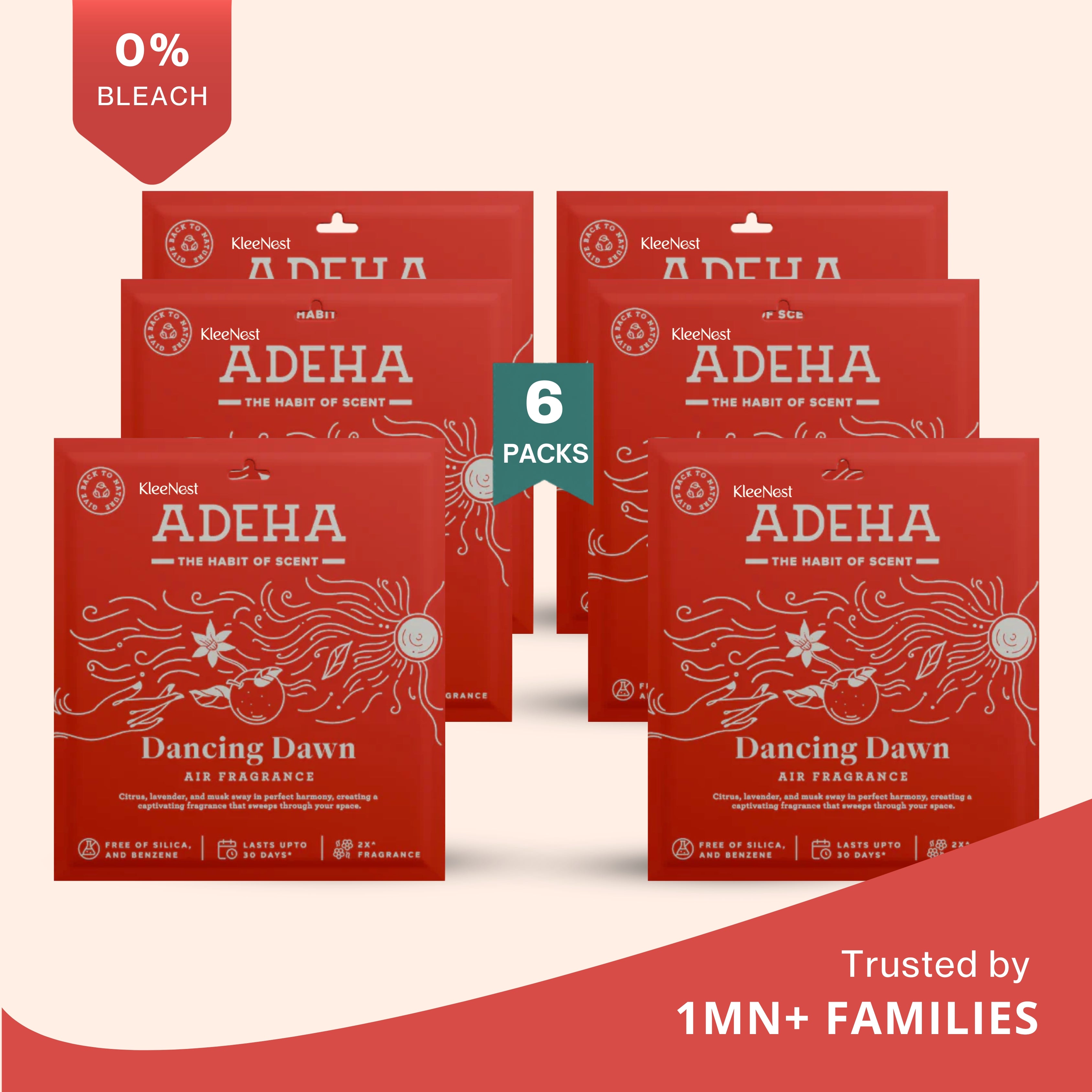 Adeha Fragrance Pouch - Air freshener for Bathroom, Car, Wardrobe - Dancing Dawn