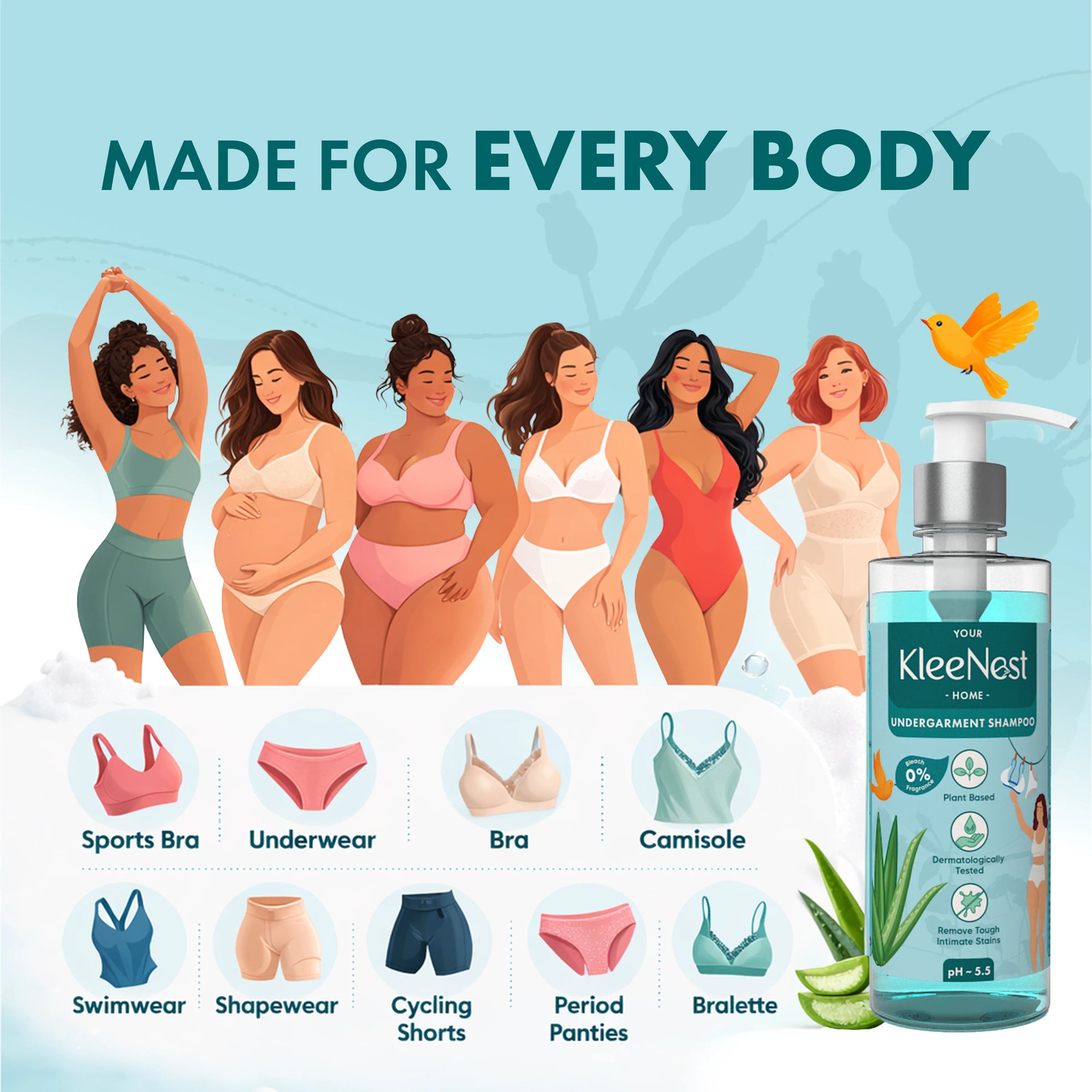 Kleenest undergarments Shampoo – For Innerwear, Lingerie & Baby Clothes - 500ml