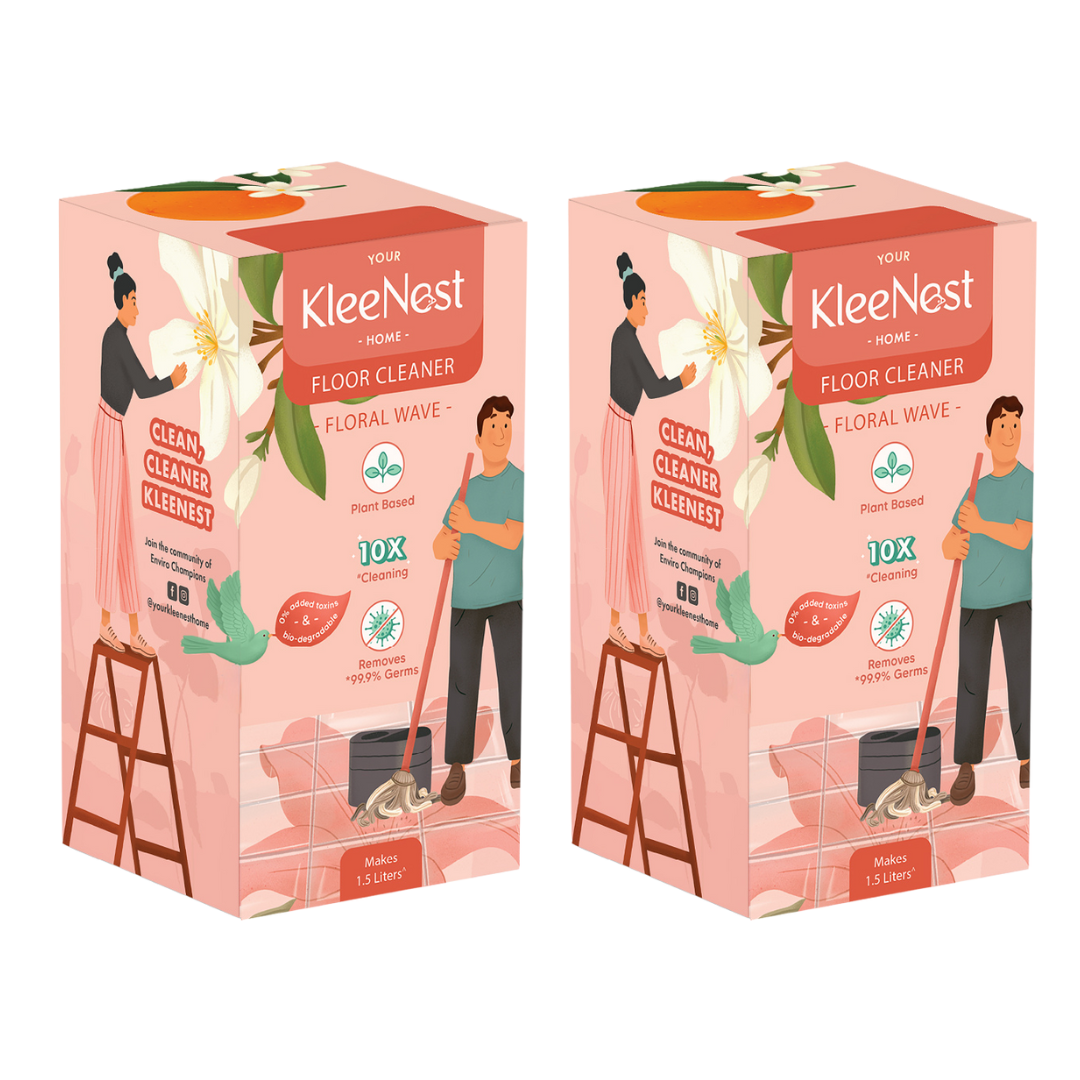 Kleenest 1.5 Litre Starter Kit – Floral Wave Floor Cleaner Pack of 2