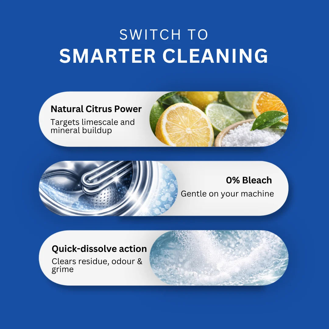 Klenzmo Washing Machine Cleaner & Descaler Pouches, 6 Pouches