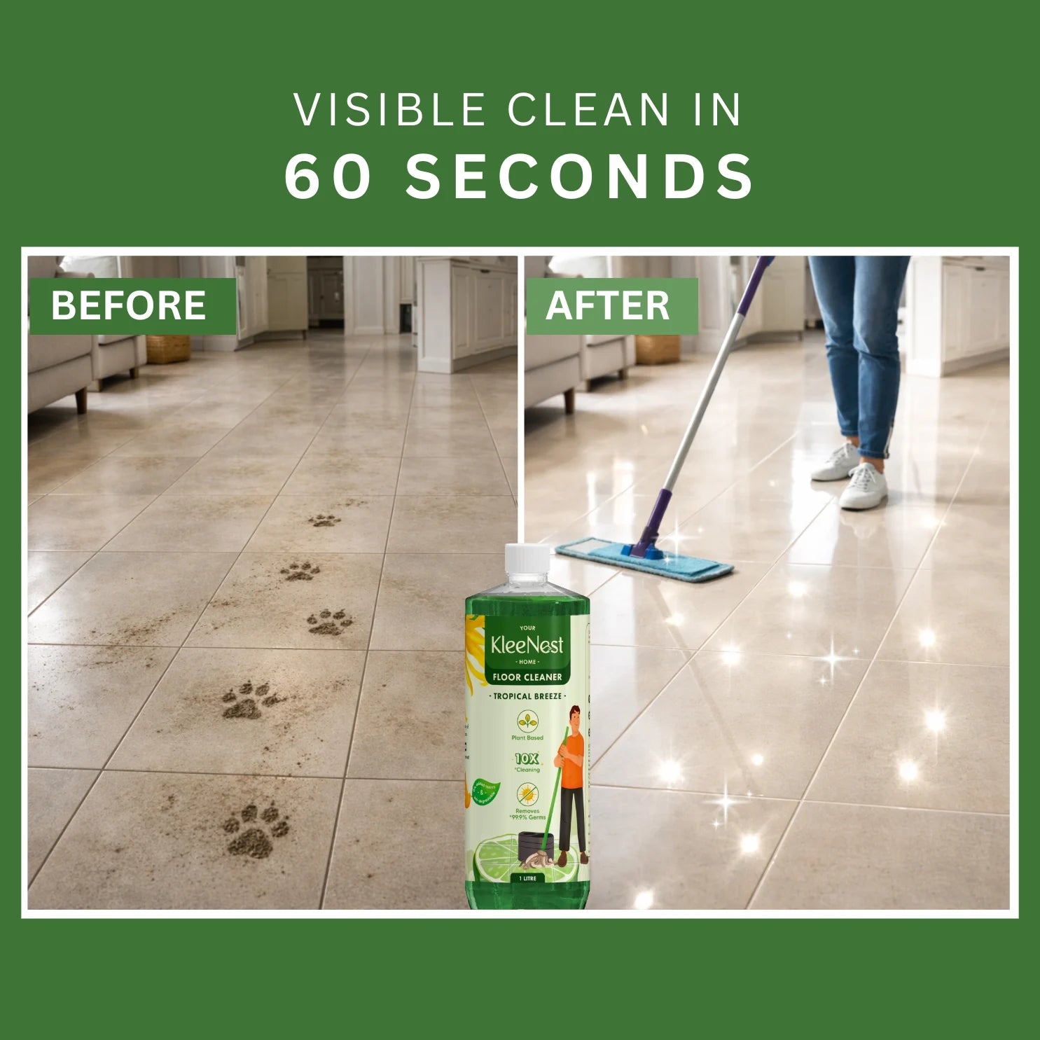 Natural Floor Cleaner Liquid Tropical Breeze - 1L