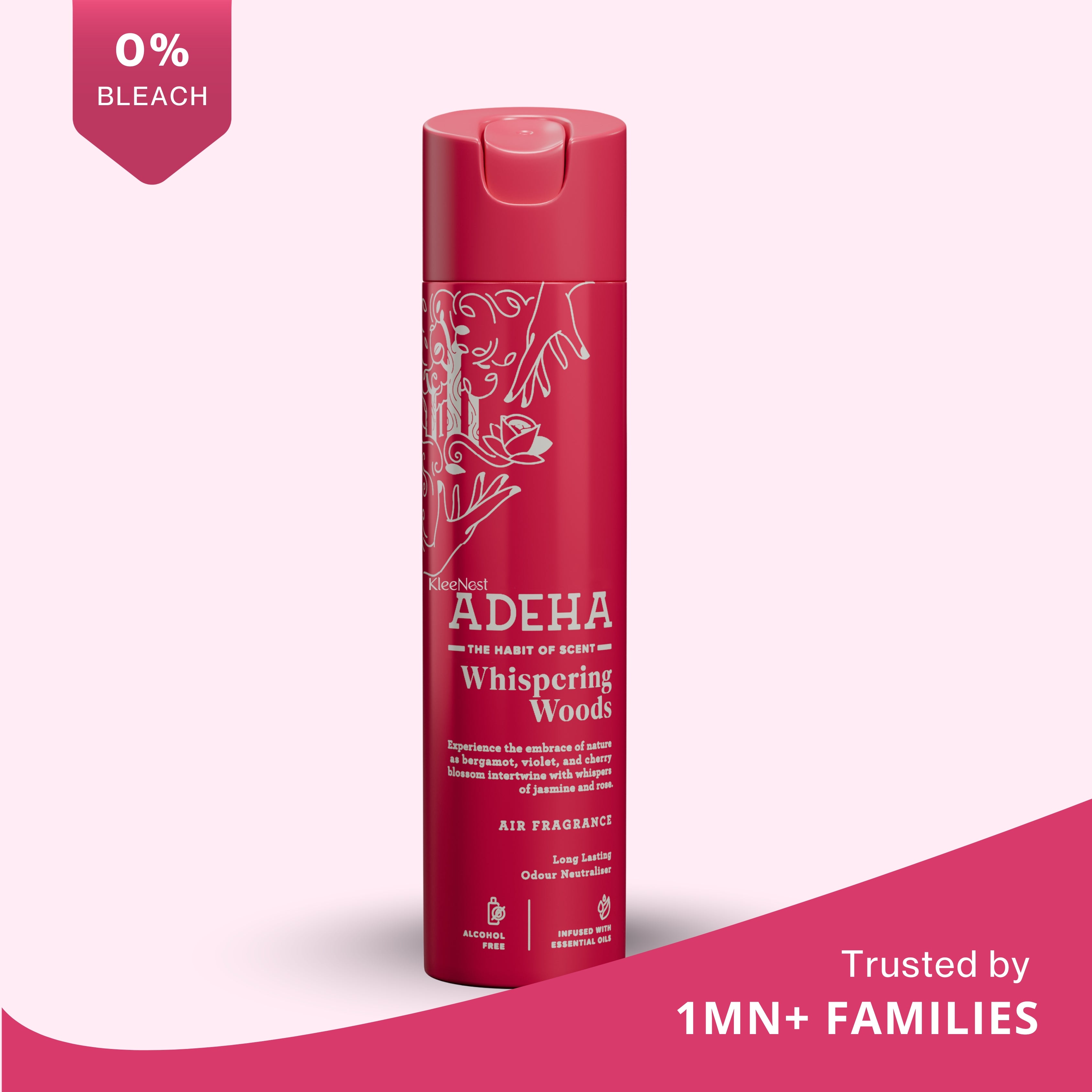 Adeha Room Air Freshener Spray - Whispering Woods | Alcohol Free Room Freshener for Home & Office (218 ml) | Long-Lasting Fragrance