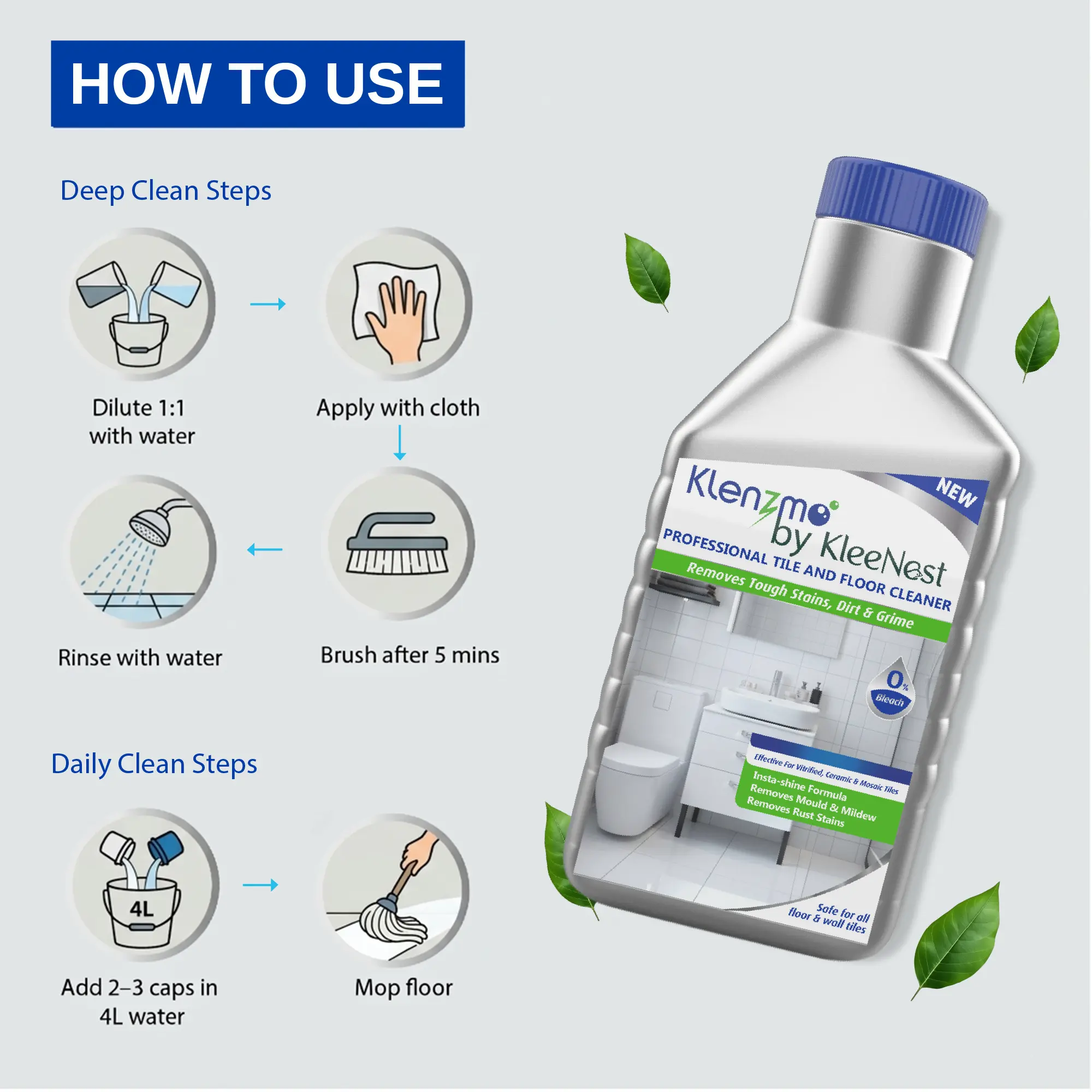 Professional Tile & Floor Cleaner – 850 ml (Pack Of 2)