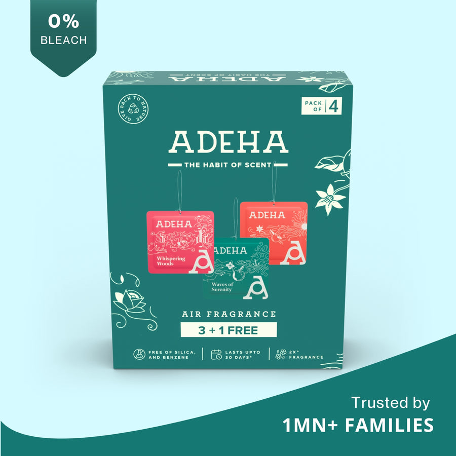 Adeha Air Freshener Pocket Mixed Fragrances- Buy 3 Get 1 (20g*4)