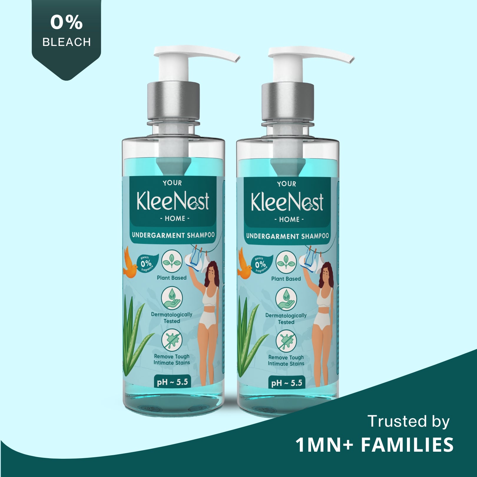 Kleenest Undergarment Shampoo, 500ml (Pack of 2)