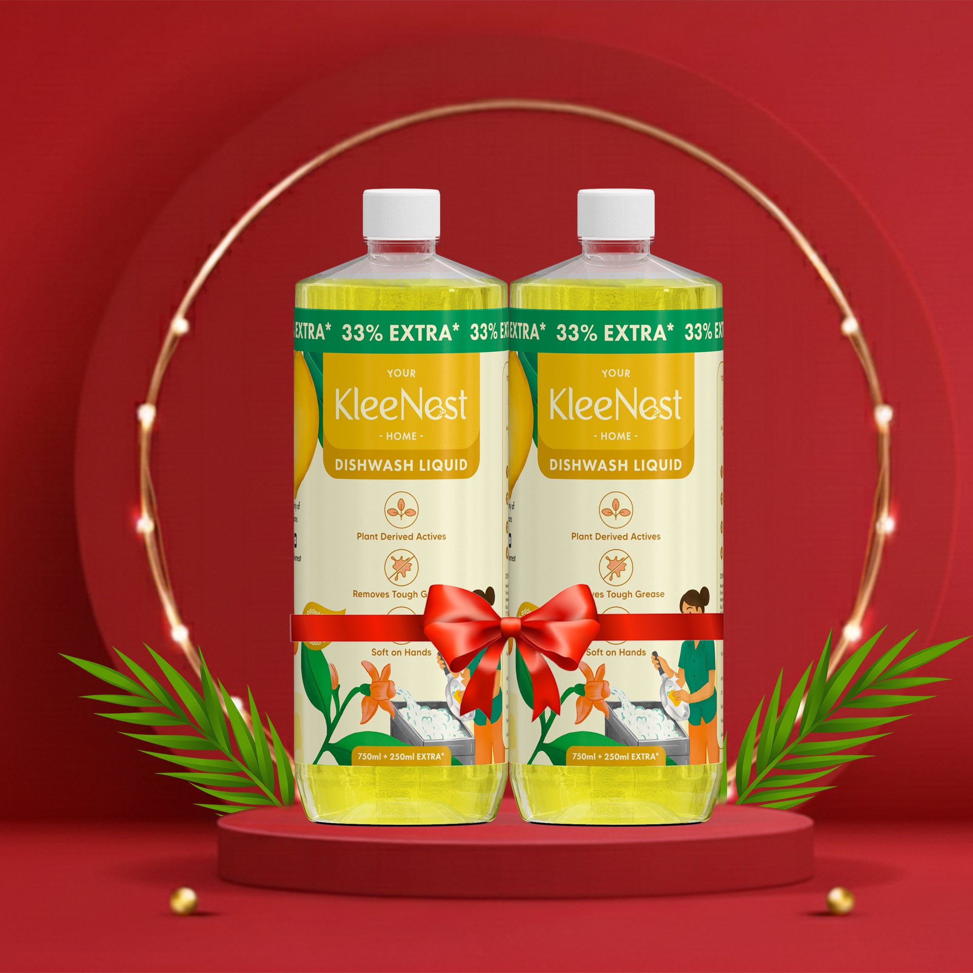 Kleenest Natural Dishwash Liquid 1 litre - Pack of 2