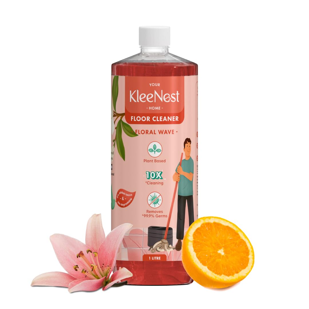 Kleenest Natural Eco-friendly Floor Cleaner Liquid 1 Litre ( Pack of 1)- Floral Wave