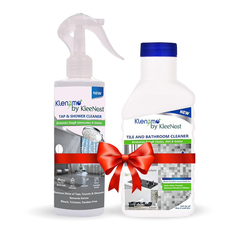 Klenzmo Bathroom Cleaning Combo (Tap, Shower & Faucet cleaner 270ml + Tile and Bathroom Cleaner 850ml)