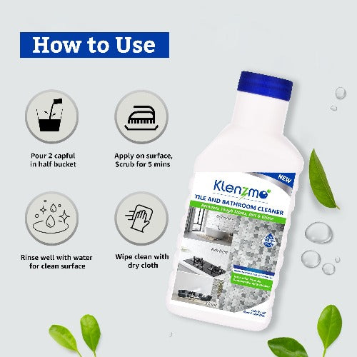 Klenzmo Tile & Bathroom Cleaner, 850ml (Pack of 4)