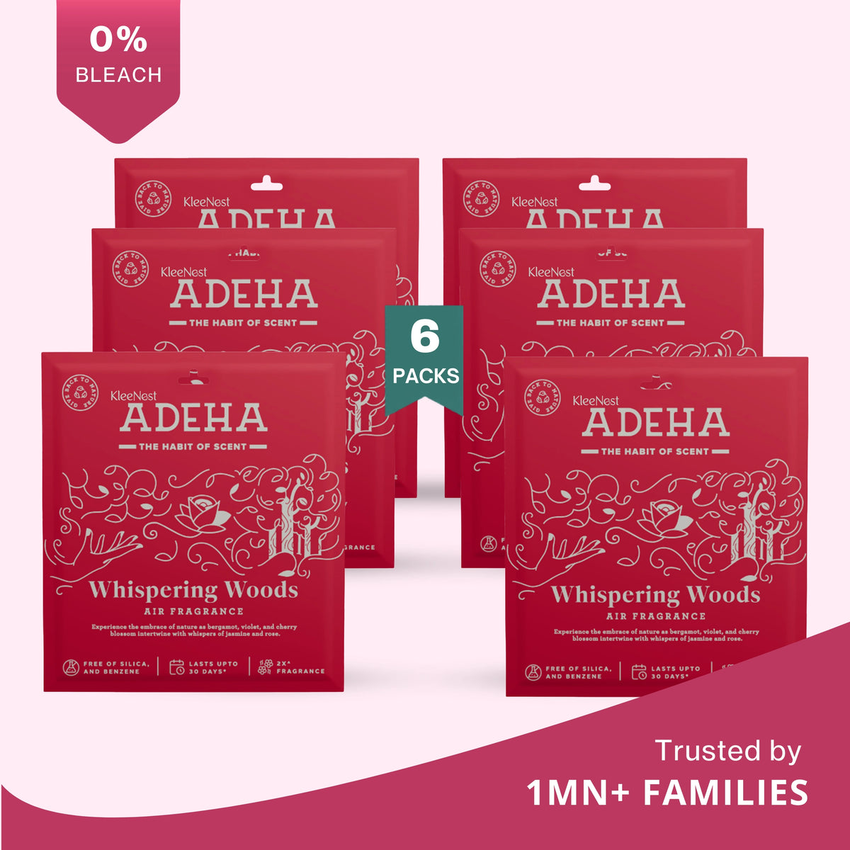 Adeha Adeha Fragrance Pouch - Air freshener for Bathroom, Car, Wardrobe - Wh