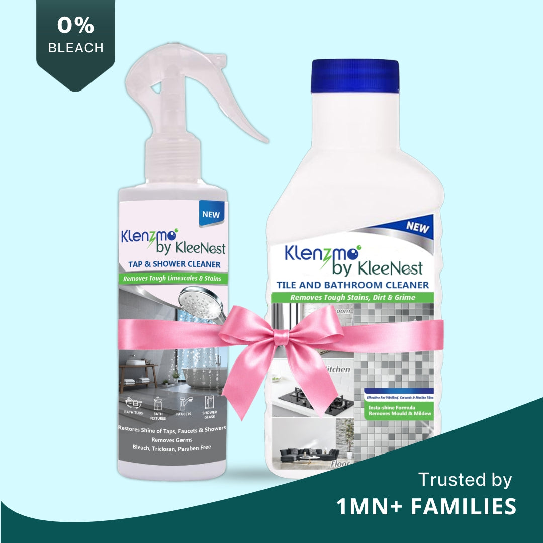 Klenzmo Bathroom Cleaning Combo (Tap, Shower & Faucet cleaner 270ml + Tile and Bathroom Cleaner 850ml)