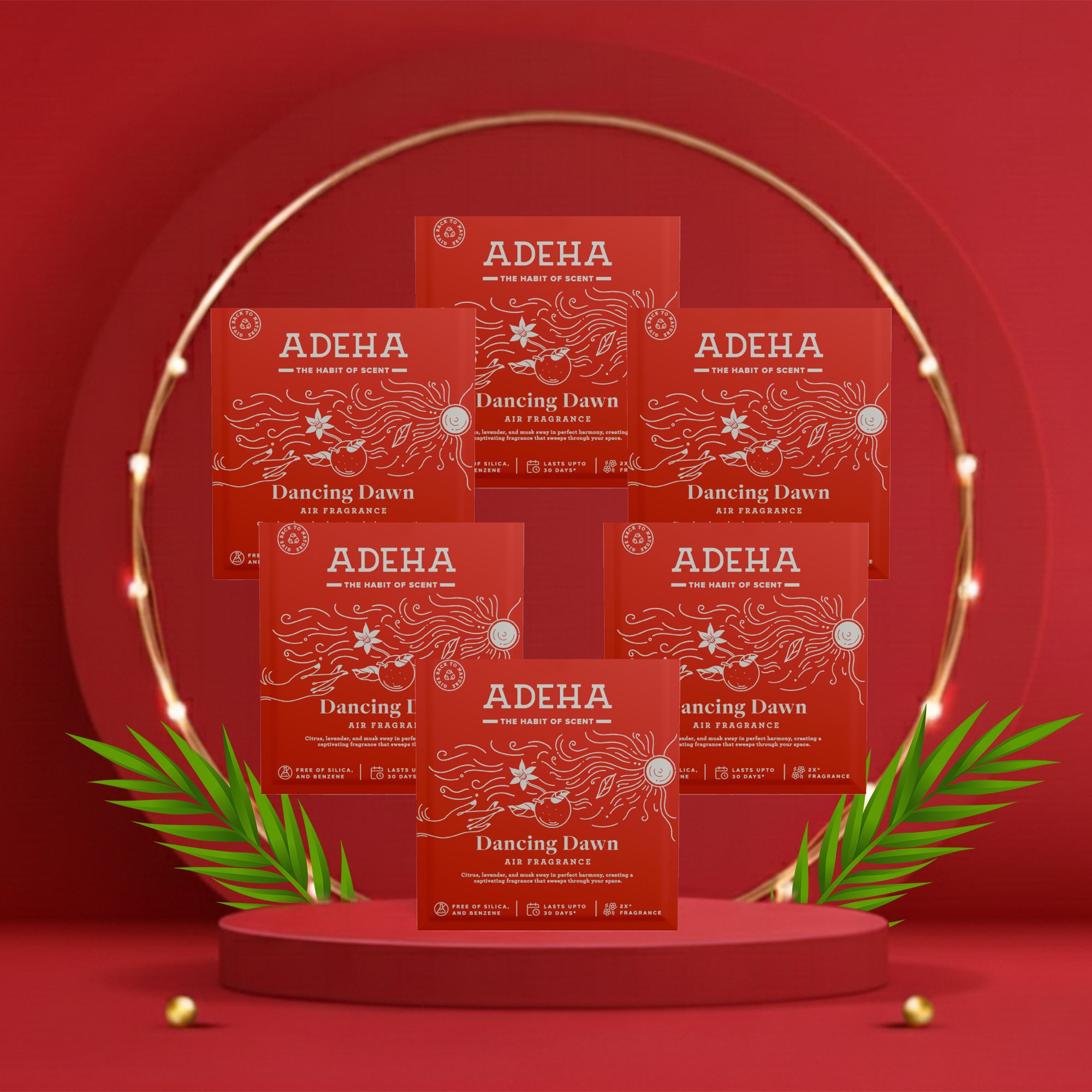 Adeha Fragrance Pouch - Air freshener for Bathroom, Car, Wardrobe - Dancing Dawn