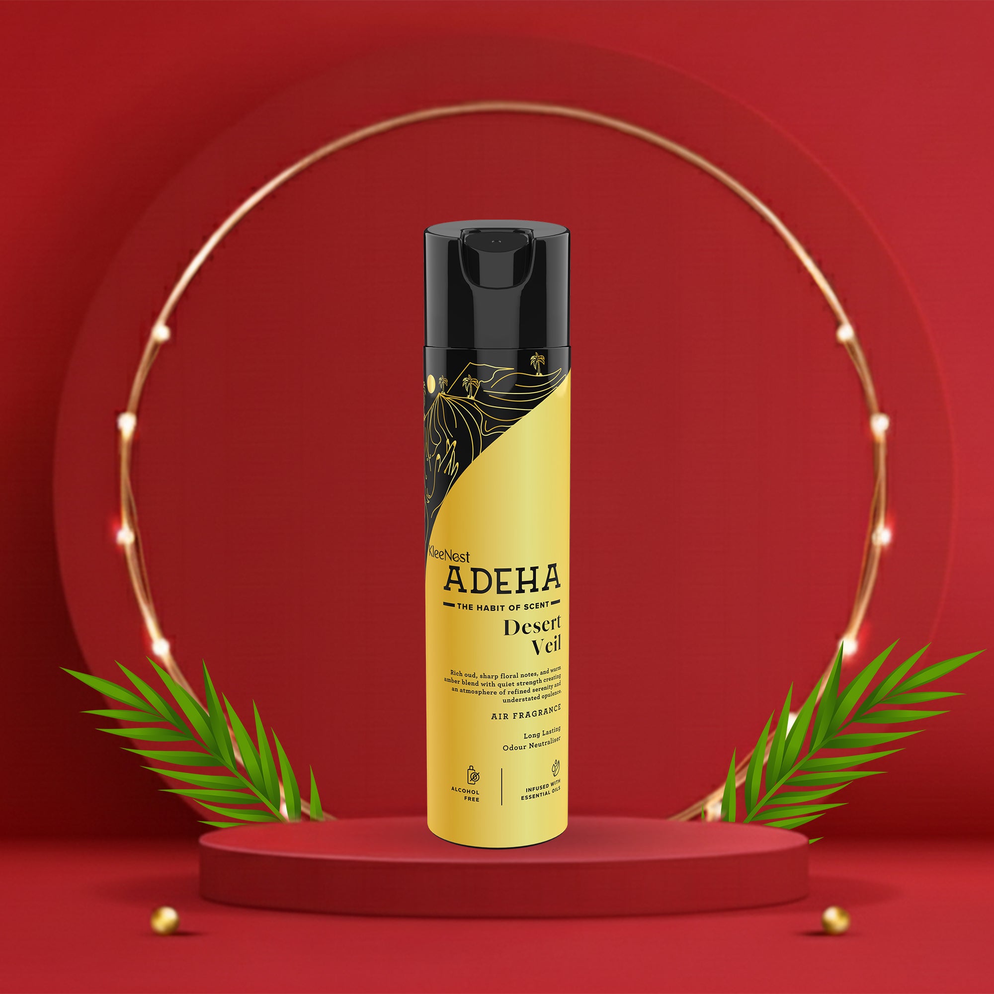 Adeha Room Air Freshener Spray - Desert Veil | Alcohol Free Room Freshener for Home & Office (218 ml)