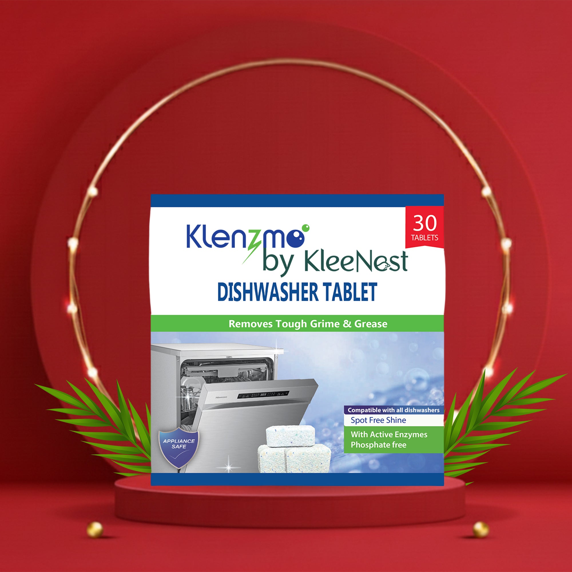 Dishwasher Tablets -  Remove Tough Stains, Grease & Grime - 30 Count