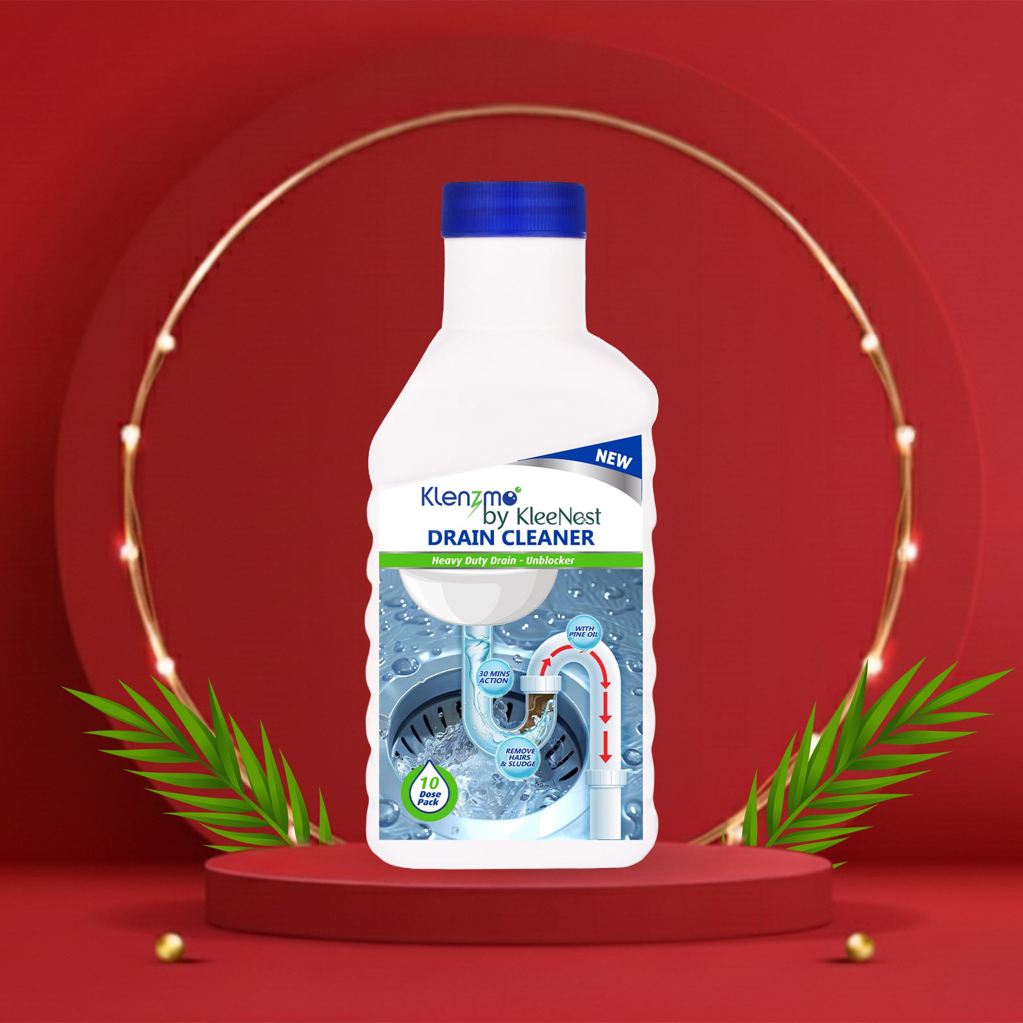 Drain Cleaner Liquid 400ml - 10 Doses | Clears Blocked Drains, Pipes, Sinks & Septic Tanks | Melts Grease & Dissolves Hair Quickly