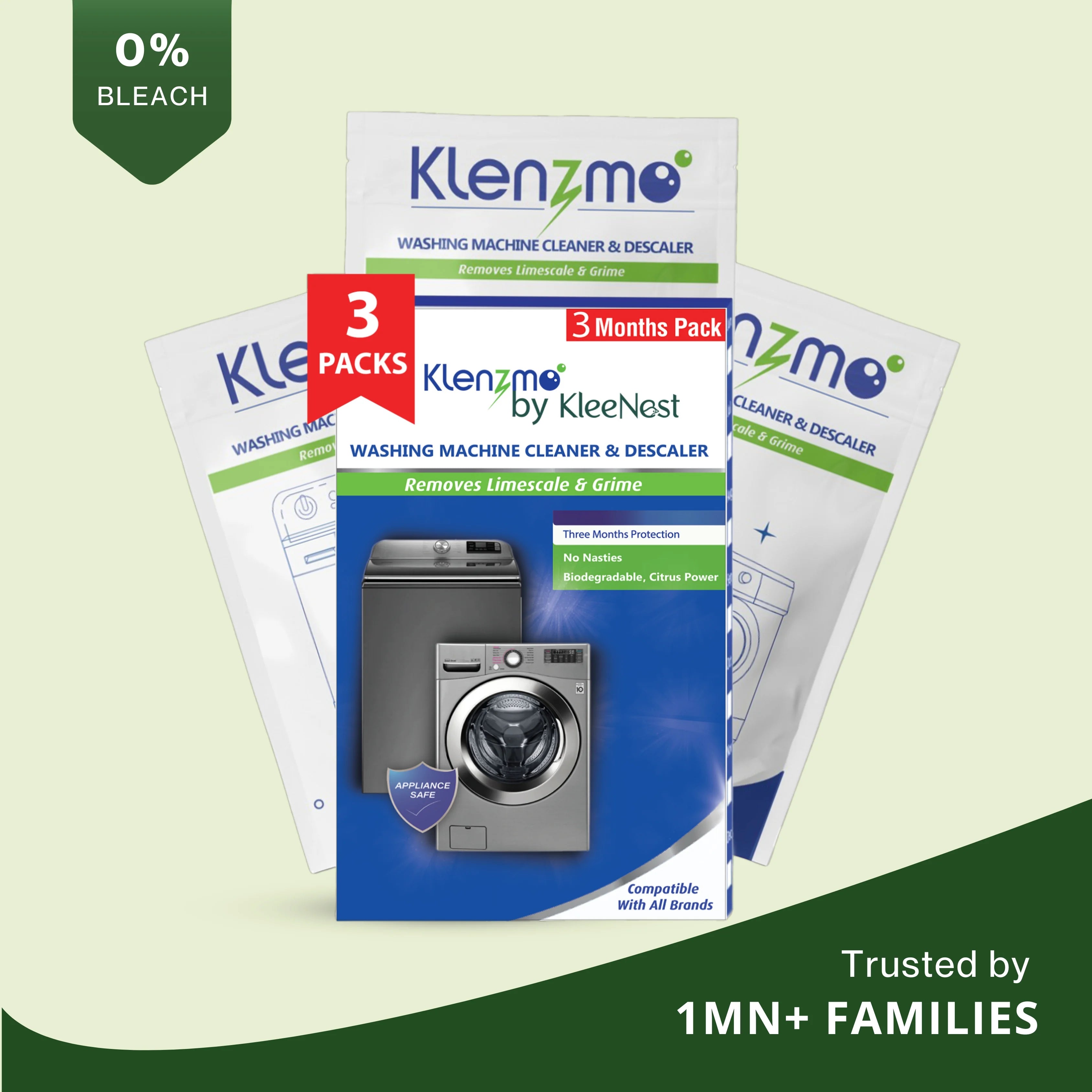 Washing Machine Cleaner & Descaler Pouches - 3 Pouches
