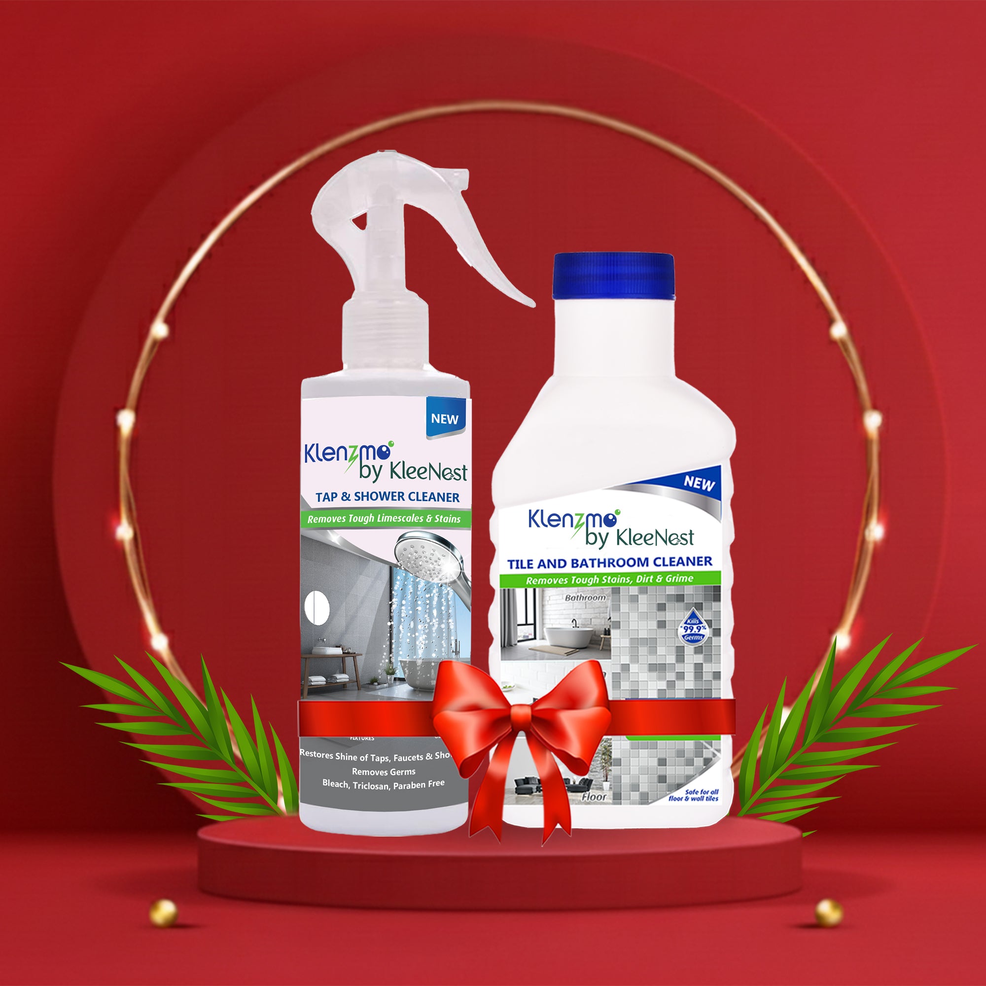 Klenzmo Bathroom Cleaning Combo (Tap, Shower & Faucet cleaner 270ml + Tile and Bathroom Cleaner 850ml)