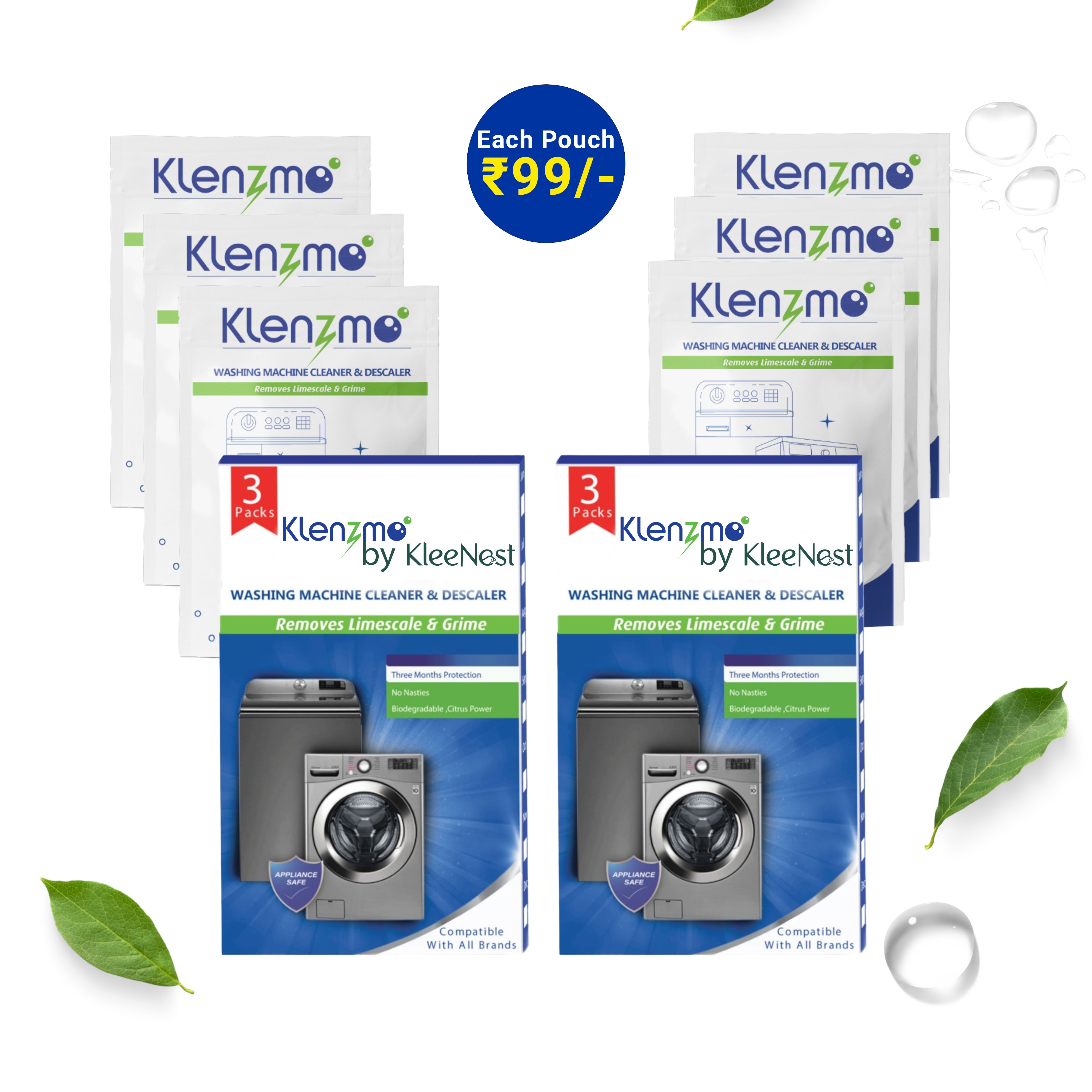 Washing Machine Cleaner and Descaler - Pouch Pack of 2